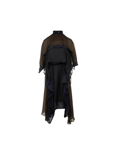 sacai Satin x Chiffon Dress