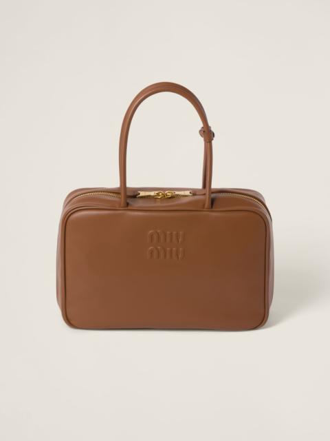 Leather top-handle bag