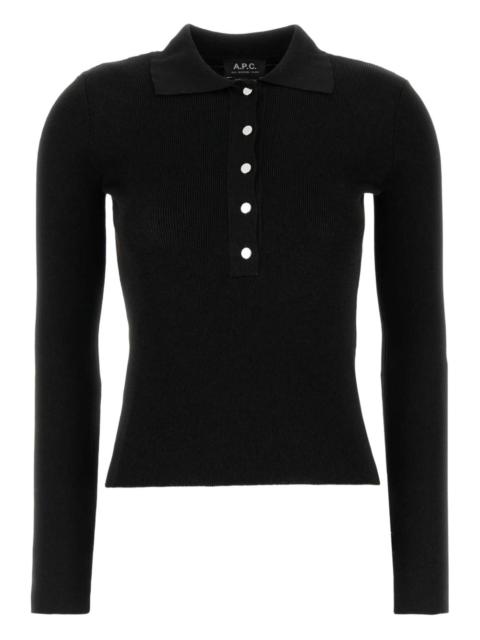 A.P.C. ribbed-knit polo shirt