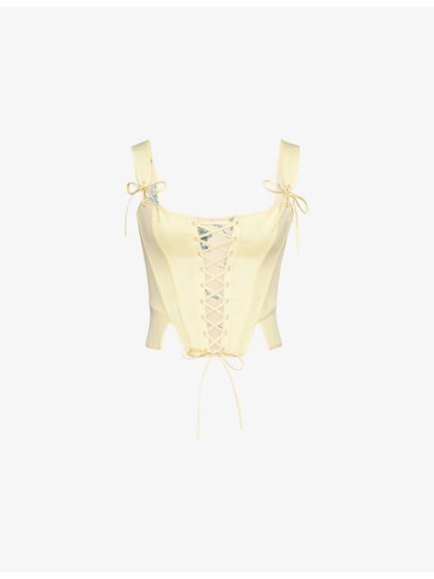 House of CB Callie Lace-Up Stretch-Cotton Corset Top