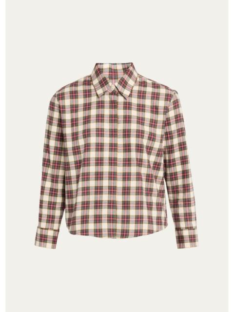Dries Van Noten Check Cotton Flannel Button-Down Shirt