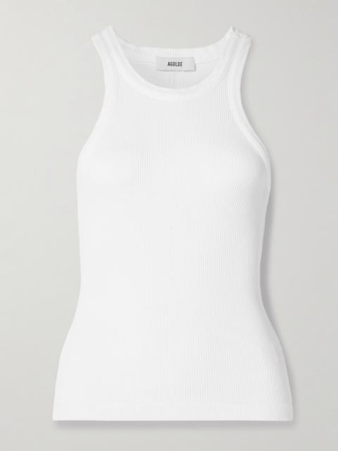 AGOLDE Rayne Ribbed Stretch Organic Cotton And Lyocell-blend Jersey Tank