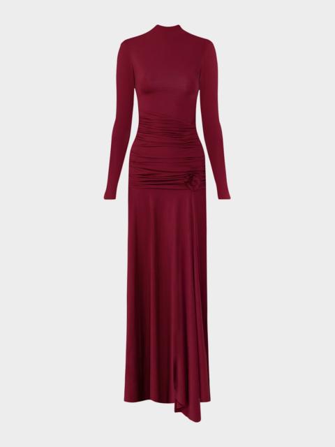 MAYGEL CORONEL Mageia Ruched Mock-Neck Maxi Dress