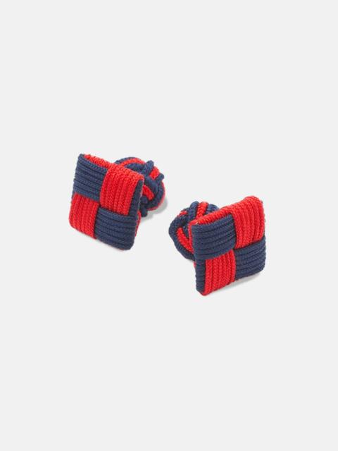 J. PRESS NAVY & RED COMBO KNOT CUFFLINKS