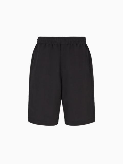 GIORGIO ARMANI Viscose and linen canvas Bermuda shorts