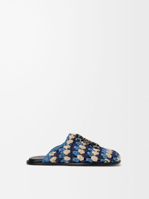 Loewe Flex mule in raffia and calfskin