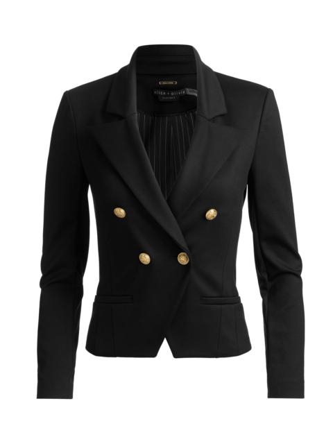 Alice + Olivia SABLE DOUBLE BREASTED CROPPED BLAZER