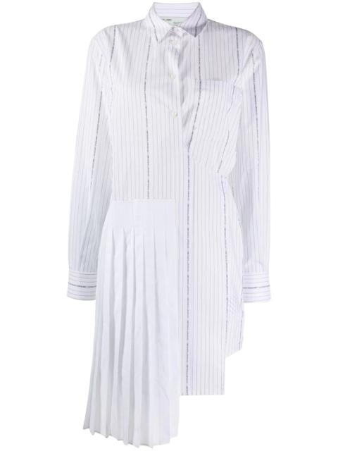 Off-White wrap-front striped shirt dress