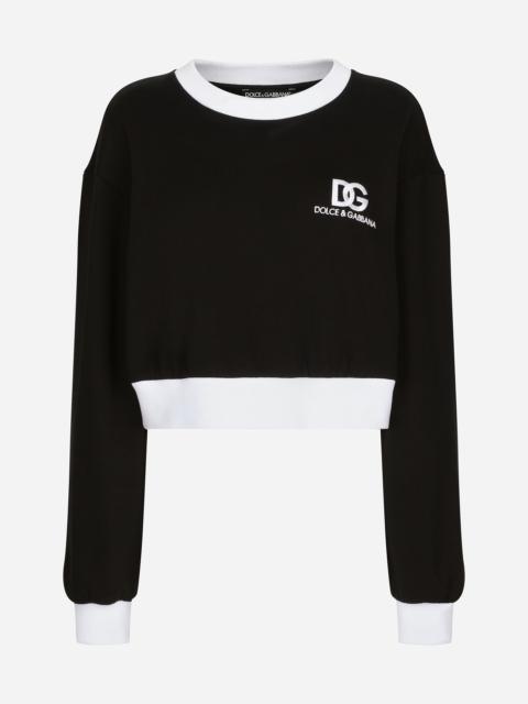 Jersey sweatshirt with DG logo embroidery