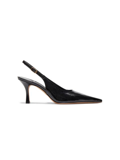 Emme Parsons Elana Eelskin-Effect Leather Slingback Pumps black