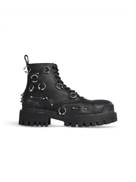 Men's Strike 20mm Boot With Piercings in Black