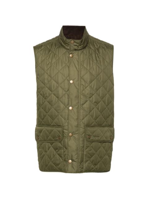 diamond-quilted logo-embroidered gilet