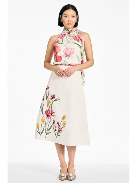 SACHIN & BABI JOANNA SKIRT - EMBROIDERED WHITE