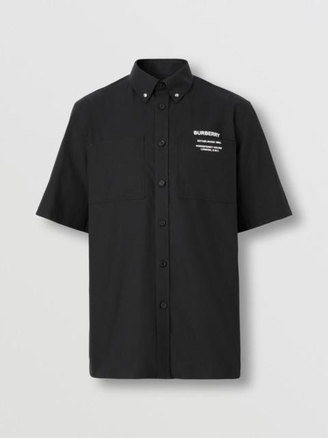 Burberry Short-sleeve Horseferry Print Cotton Oversized Shirt