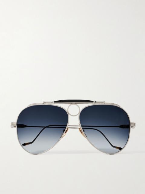 JACQUES MARIE MAGE Duke 2 silver-tone aviator-style sunglasses Silver