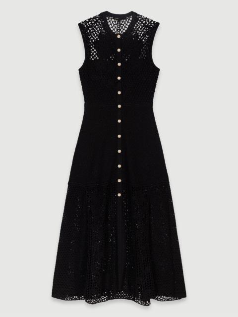 maje Crochet-knit maxi dress