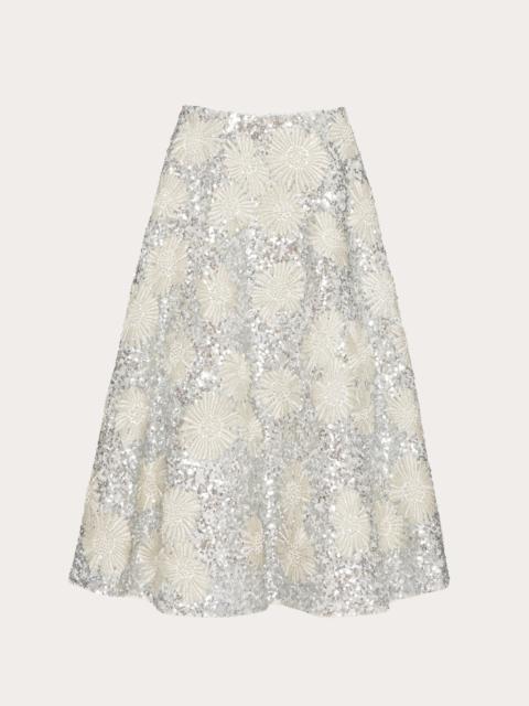 MIDI SKIRT IN EMBROIDERED ORGANZA