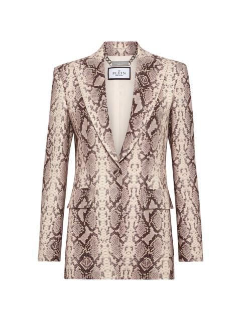 PHILIPP PLEIN python-print satin blazer