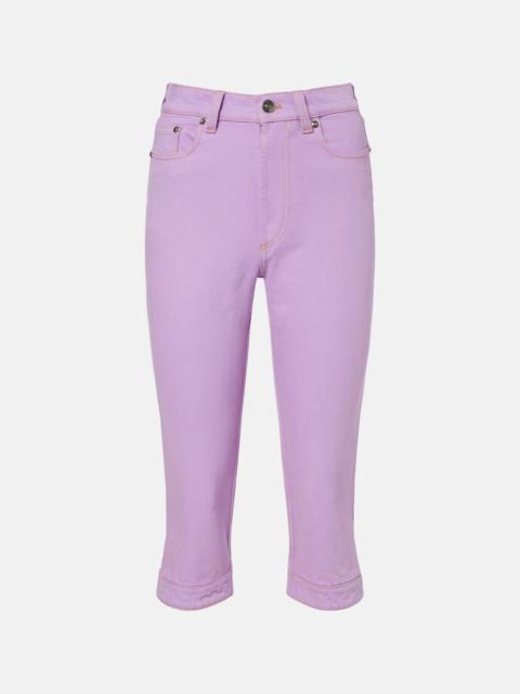 VERSACE High-rise capri jeans
