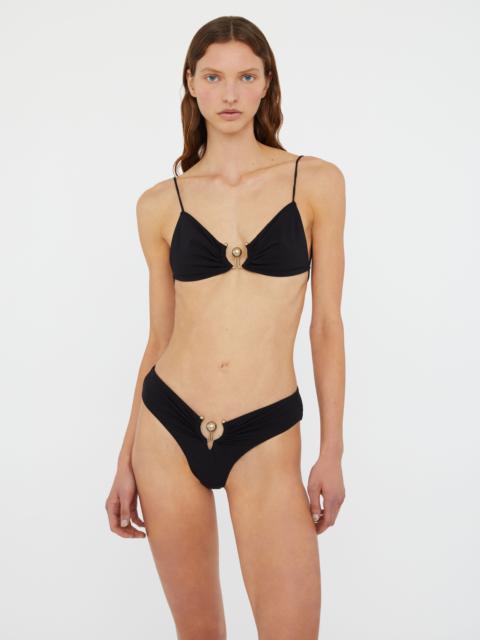 CHRISTOPHER ESBER Ruched Orbit Triangle Bikini Top