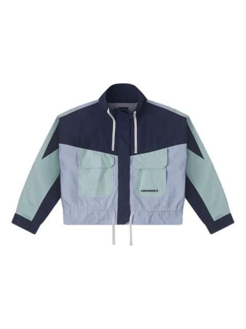 Converse (WMNS) Converse Long Sleeve Short Fit Cargo Windproof Jacket 'Blue' 10026915-A02