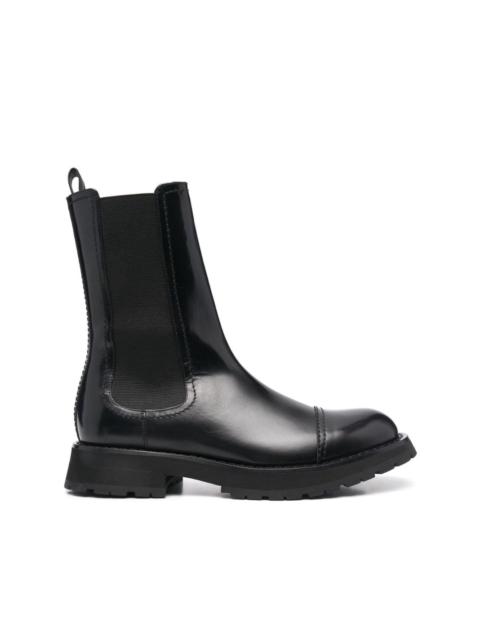 Alexander McQueen polished leather Chelsea boots