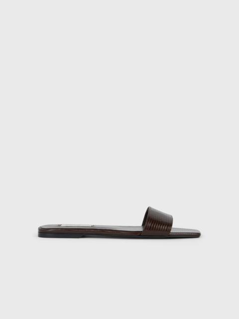 TOTEME Slim lizard-embossed bandeau slides brown