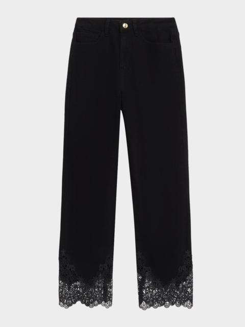 GENERATION LOVE Bellatrix Straight Cropped Lace-Trim Jeans
