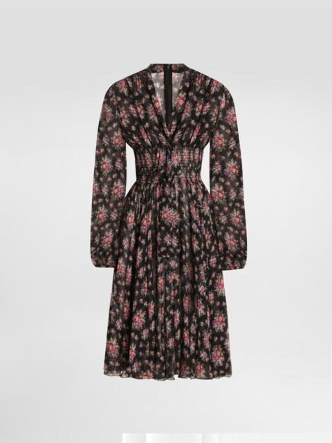 Dolce & Gabbana Small flower bouquets-print chiffon dress