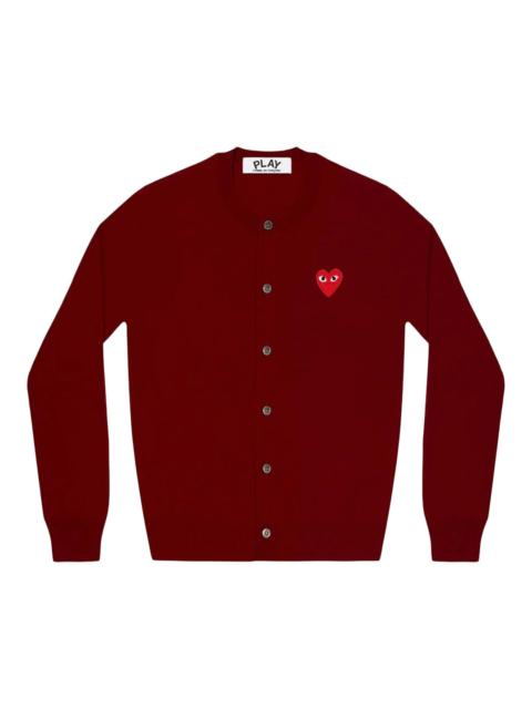 Comme des Garçons PLAY Round-Neck Red Emblem Cardigan Unisex