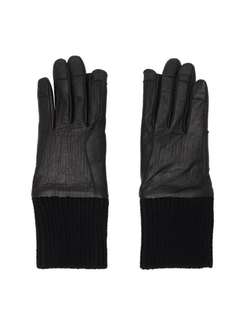 Rick Owens Black Tower Rib Cuff Gloves