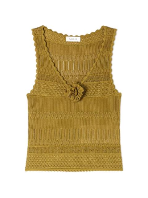 Sandro floral appliqué knitted top