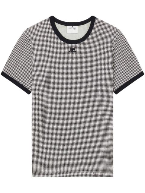 courrèges houndstooth-pattern cotton T-shirt
