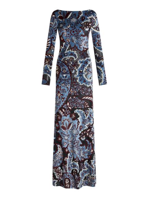 Etro Printed Maxi Dress blue