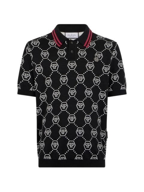 PHILIPP PLEIN jacquard monogram polo shirt