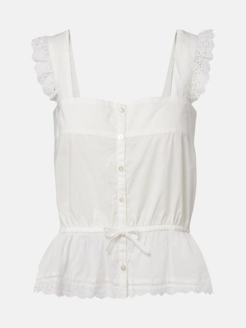 Poupette St Barth Clive cotton poplin top