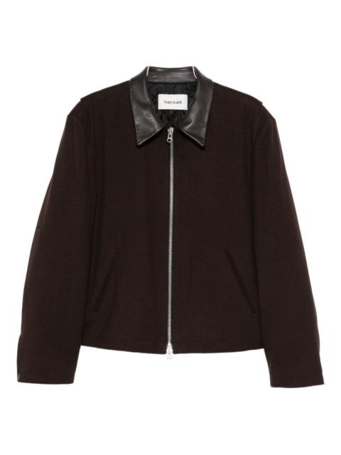 Tonywack leather-collared zip-front jacket