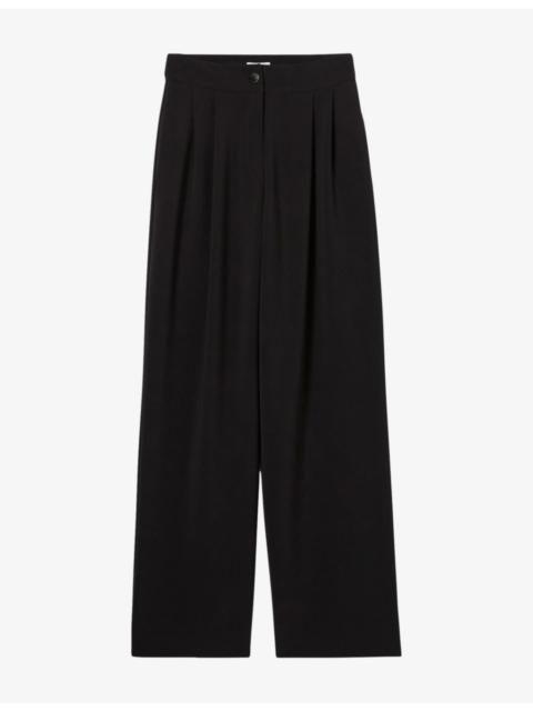Claudie Pierlot Wide-Leg High-Rise Stretch-Woven Trousers