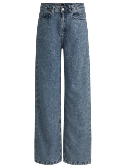 BOSS WIDE-LEG JEANS IN BLUE DENIM