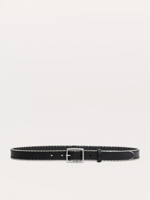 rag & bone Beaded Chain-Trimmed Baby Boyfriend Leather Belt