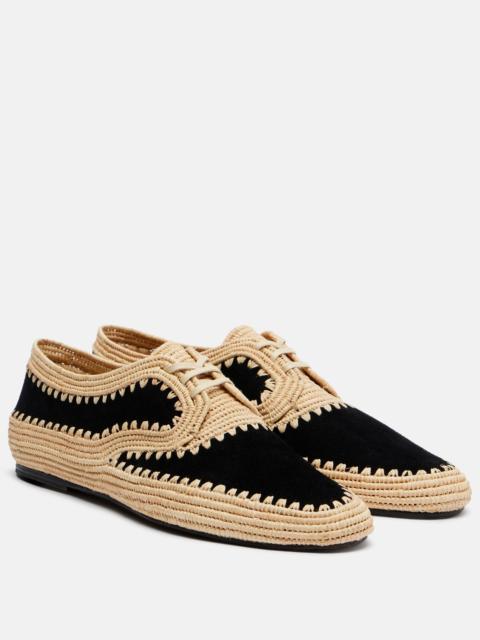 GABRIELA HEARST Strength raffia and suede Derby shoes