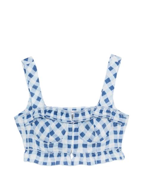 Sandro check-pattern top