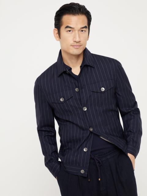 Brunello Cucinelli Virgin wool chalk stripe four-pocket jacket