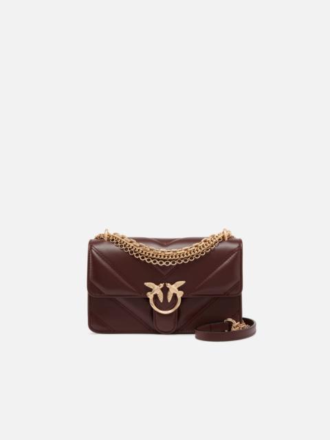 PINKO MINI LOVE BAG ONE SHOULDER BAG IN CHEVRON LEATHER AND NAPPA WITH TRIPLE CHAIN
