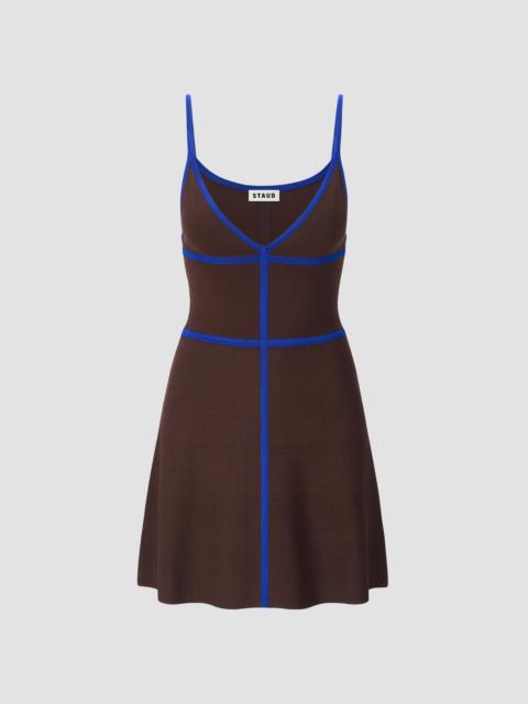 STAUD Women's Jaquelin Bonded Mini Dress - Espresso Cobalt