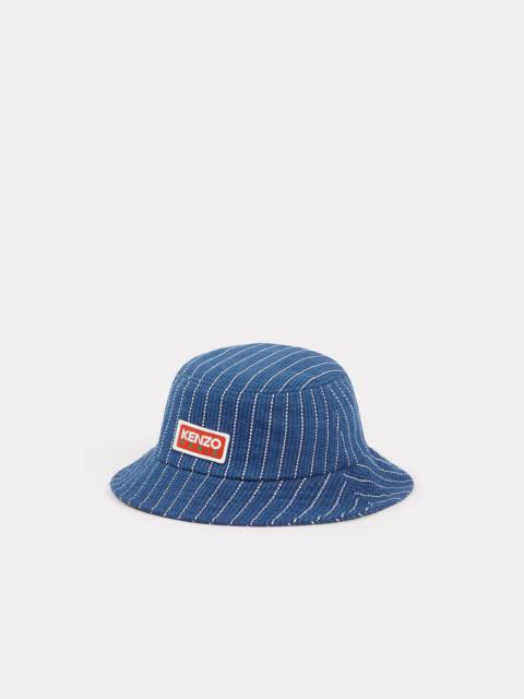 'KENZO Tag' denim striped bucket hat