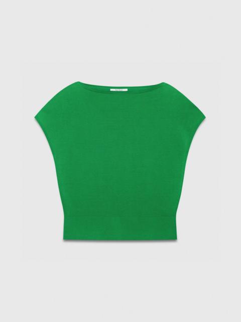 THE FOLD Nova Knitted Top Emerald Green Silk Blend