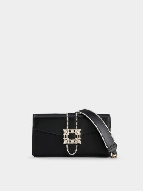 Roger Vivier Miss Vivier Strass Buckle Clutch in Leather