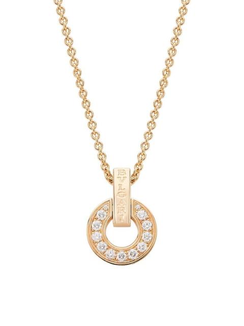 BVLGARI Essential 18K Rose Gold & Diamond Openwork Pendant Necklace