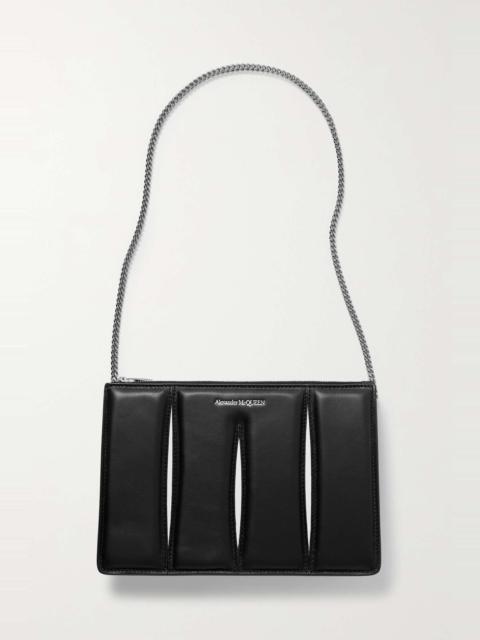 The Slash cutout two-tone leather shoulder bag